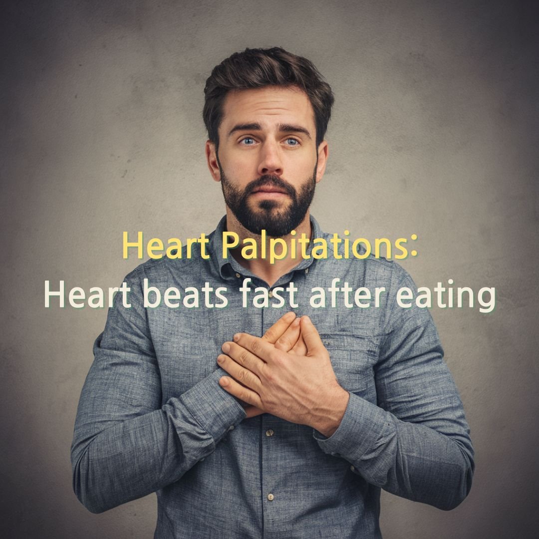 heart beats fast after eating